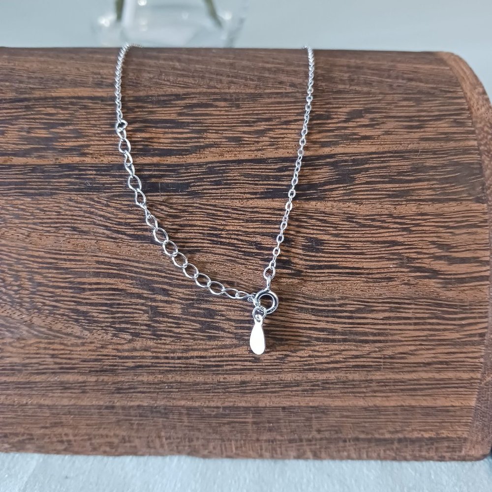 Sterling Silver CZ Blue Sapphire Necklace - Picture 4 of 6
